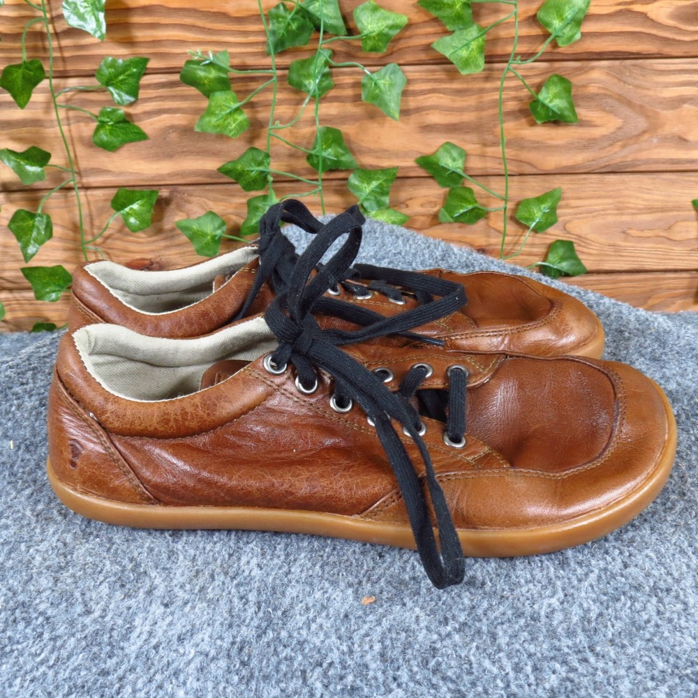 Splay Freestyle Unisex Barefoot Shoes Sz M7 W9 Minimalist Brown Leather Gum Sole - Picture 4 of 9